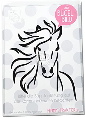 Bügelbild Pferd 10 cm x 12 cm FLEXFOLIE Aufbügler Applikationen Bügelsticker für Stoffe Textilien Kinder zum Aufbügeln Flicken, Farbe:schwarz