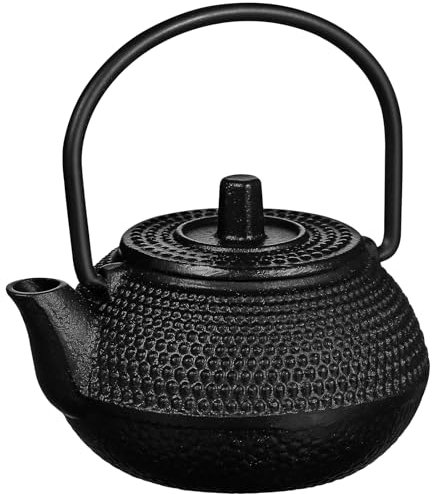YARNOW Théière en Fonte Théière avec Infuseur Petite Théière Théière Japonaise avec Poignée de Thé pour Thé en Vrac (2. 83X2. 75X1. 69In Noir)