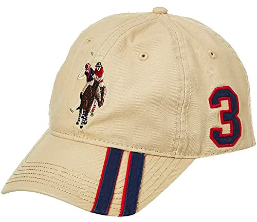 Concept One Unisex Us Assn. Verstellbare, Polo-Pferd, Gestreifte Papa-Hut Baseballkappe, Khaki, Einheitsgröße