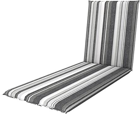 Doppler / Rollliege Living/Gartenliege Auflage/Rollliege/ca. 195 x 60 x 6 cm/Grau Gestreift