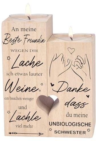 Beste Freundin Geschenke,kerzenständer - Geschenke für Freundin,Freundin Geschenk, Geburtstagsgeschenk für Freundin Freundinnen, Geschenk Freundin Geburtstag Weihnachten