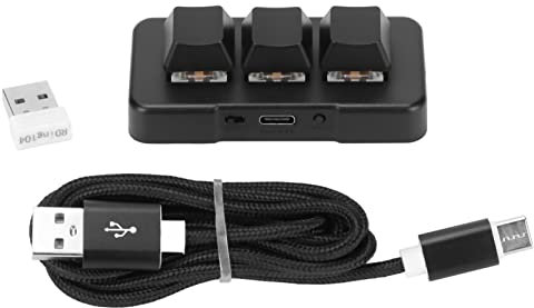 Mini Teclado USB de 3 Teclas, Teclado Mecánico para Juegos con Retroiluminación RGB con 3 Modos de Conexión, Mini Teclado Mecánico Estándar de Programación Inalámbrico Ergonómico de 2,4 G