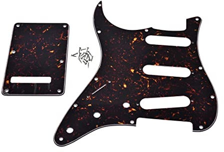 KAISH Lefty ST/Strat Style SSS Pickguard Linkshänder Tremolo Trem Abdeckung Rückplatte für Stratocaster/Strat, hergestellt in den USA/Mexiko, dunkle Schildkröte