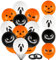 COLOFALLA 24 Stück Halloween Luftballons 12 Zoll Latex Ballons Deko Party Dekoration Mit 2 Bänder 4 Form (H)