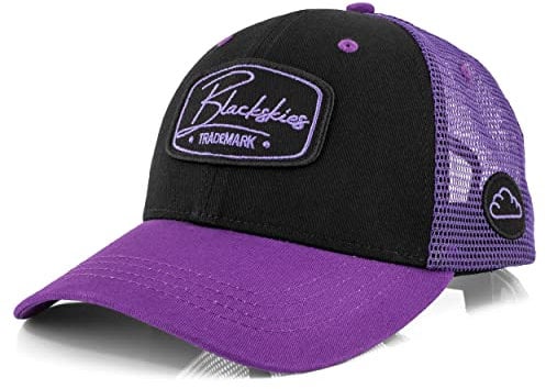 Blackskies® Race Baseball Cap | Herren Damen Premium Trucker Cap | Snapback Schirm Mütze Kappe Basecap Lila-Schwarz