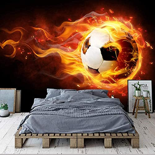 Pink Rose Wall Mural, 3D Football Basketball Creative Flame Poster Peel and Stick Self-Adhesive Wallpaper, Removable Sticker Home Decor Tv Background Large Art Wall Painting Wall Posters 350 x 256 cm