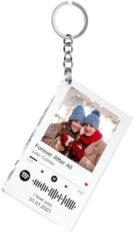 Porte-clés Personnalisables, Porte clef Spotify Personnalisé, Cadeau Personnalisé, Cadeau de Saint-Valentin pour Homme et Femme, Cadeau d'anniversaire, Cadeau de Noël
