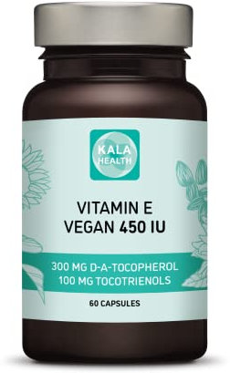 Vitamin E 450 IU 400mg Tocopherol + Tocotrienol Vitamin E Vegan - Alpha Tocopherol + All 4 Tocotrienols – Alpha Tocotrienol + Beta Tocotrienol + Delta Tocotrienol and Gamma Tocotrienol