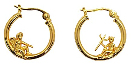 Yowablo Persönlichkeit Engel und Teufel skurrile Creolen Schmuck Ohrringe für Frauen Mini Ohrringe