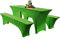 Elastische Hussen Für Bierzeltgarnitur Biertischhussen Bierbank-Auflage & Tischdecke 50 cm Oder 70 cm Tischbreite, 3 TLG Set Stretch Hussen Für Festzeltgarnituren Bierbank (70cm,Green)