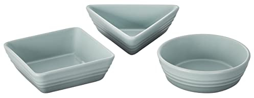 Le Creuset Stoneware Set of 3 Tapas Dishes, Sea Salt