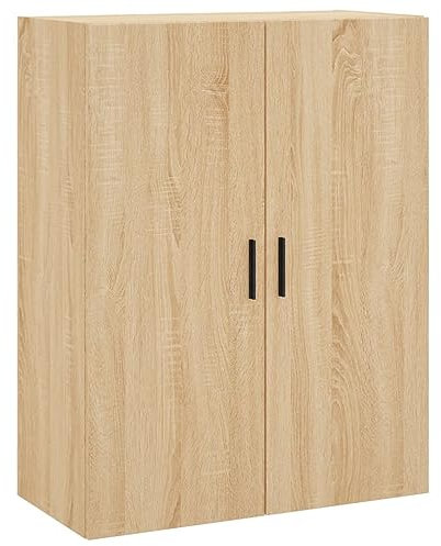 vidaXL Wandschrank, Hängeschrank mit viel Stauraum, Wandmontage Badezimmerschrank, Aufbewahrungsschrank für Wohnzimmer Schlafzimmer, Sonoma Eiche