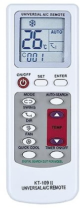 1pc KT-109 II telecomando universale AC con supporto for Midea AUX LG Hitachi Sharp HYUNDAI condizionatore d'aria