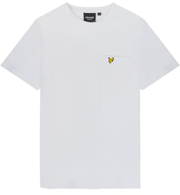 Lyle & Scott Herren Schlichtes, entspanntes T-Shirt aus Piqué mit Taschen, Weiß, S
