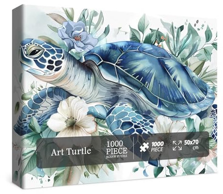 Casse-tête tortue de mer pour adultes 1000 pièces, puzzle animal art puzzle 1000 pièces nature, fantastique, tortue verte, peinture puzzle