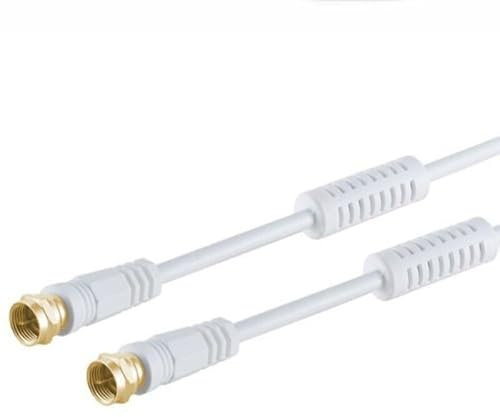 AC-Sat-Corner Fritz!Box 6490 Cable Router Netzwerk Anschlusskabel 4K Deluxe Premium Kabel F-Stecker Gold 100dB 1,50 Meter Weiß