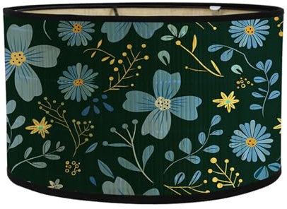 Morbuy Bambus Lampenschirm für Tischlampen, Zylinderform, 30cm Durchmesser, Gänseblümchen Muster, E27 geeignet, für Wohnzimmer, Schlafzimmer, Büro & mehr