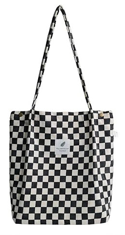 Funtlend Cord Umhängetasche Damen Groß Cord Tasche Damen Cordtasche Cord Shopper Handtasche Schultertasche für Uni Arbeit Mädchen Schule Büro
