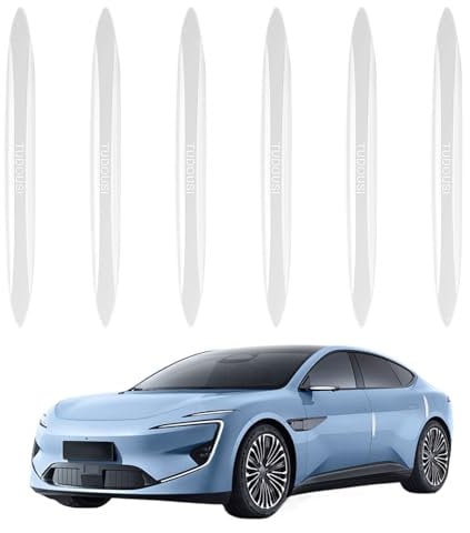 Car Door Edge Protector,6 Pcs Car Door Protector,Car Door Protectors Silicone,Door Protector For Anti-Rub,Bumper Protector For Most Cars, Trucks, Suvs, Pickups(White)