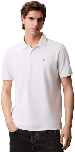 Calvin Klein Men’s Short Sleeve Monogram Pique Cotton Polo Shirt