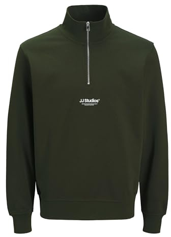 JACK & JONES Herren Sweatshirt JJESOHO Sweat Quarter Zip - Relaxed Fit