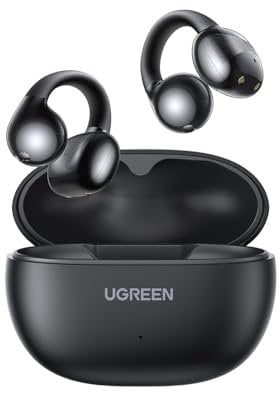 UGREEN HiTune S3 Cuffie Bluetooth 5.4, Auricolari Sport con Clip Aperta, Cancellazione del Rumore ENC, Hi-Fi Stereo e Bassi Profondi, 30H di Autonomia, Ricarica Rapida USB-C, IPX5 Impermeabile, Nero