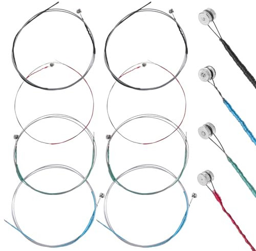 Juego completo de 8 cuerdas para violín (G-D-A-E), acero al carbono universal enrollado en cobre con extremo de bola chapado en cobre para instrumentos 4/4 3/4 1/2 1/4 violín