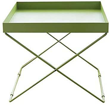 Grasgrüner Nachttisch/Beistelltisch aus Metall, quadratischer Sofa-Beistelltisch aus Paletten, hoher und schmaler Eingangstisch, Telefontisch für Wohnzimmer, Schlafzimmer und Büro (Größe: 19
