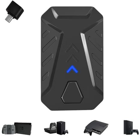 Megadream Adattatore tastiera e mouse per Nintendo Switch/Xbox/PS3/PS4, mouse e tastiera wireless 2.4 G, supporto Key Mapping (ZT74)