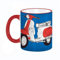KDWJS Tasse Keramik Kaffeetassen Große 11oz Tassen 330ml Trinkgläser Mit Griff Personalisierte Geschenk Weiß, Roter Roller Motorrad auf weißem Hintergrund