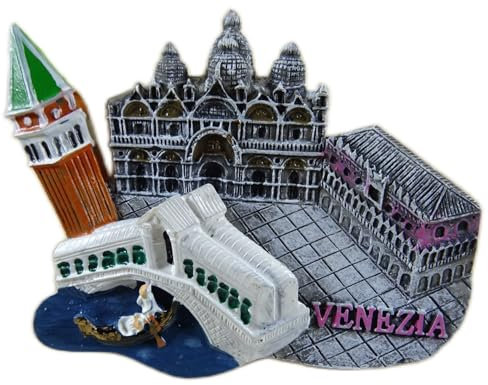Souvenir Magnet Italien Venedig Rialto Brücke 7,5 x 6,5 x 1,9 cm Maritim Urlaub Kühlschrankmagnet Figur Deko GMUS K29