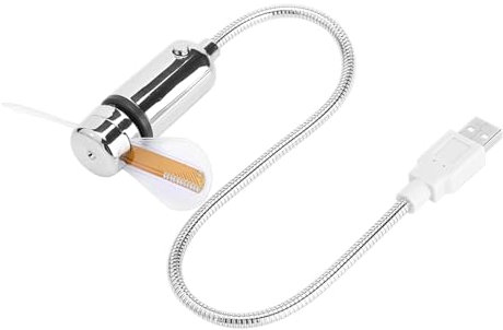 Acouto USB Mini Ventilateur Flexible, Bames de Ventilateur Souple Ventilateur Programmable LED avec Cou Flexible pour Ordinateur Portable PC à Faible Consommation D'énergie