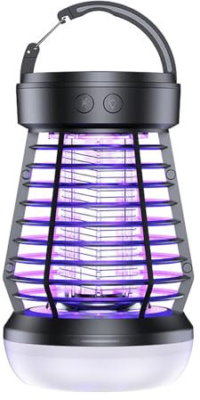 Mückenlampe mit UV-Licht, 2000 V, elektrisch, gegen Mücken, 2000 mAh, wiederaufladbar über USB, Insektenvernichter, Lampe gegen Mücken, für Camping, Innenbereich, Außenbereich, Garten, Terrasse