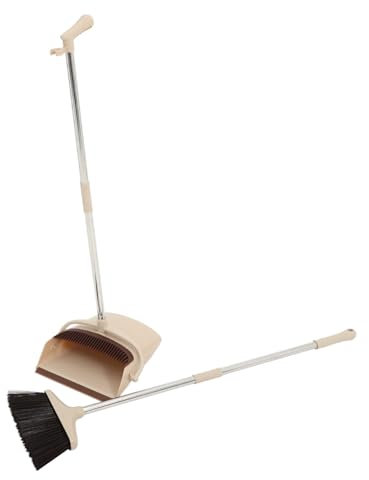 Garneck 1set Scopa e Paletta Ergonomica per Pulizia Domestica Manico Lungo Acciaio Inossidabile Design Compatto e Leggero per Raggiungere Angoli Difficili e Ottimizzare Efficienza di