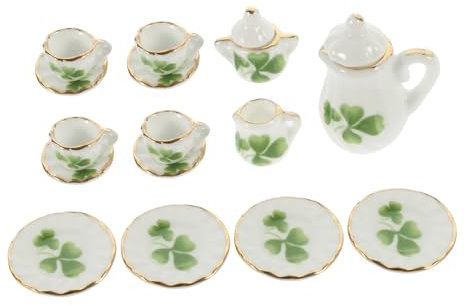 Milisten 1 Set Miniature Tea Dollhouse Accessories with Mini Teapot and Tea Cups for Home Decor for Miniature Scenes and Creative Play