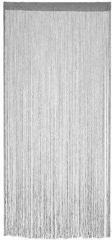String Curtain 100x200cm Door Curtains Fringe Curtain Beaded Door Curtain Fly Screen Tassel Curtains Suitable for Decorating Doorways Blinds and Partitions In Living Room,Bedroom,Cafe (Silver gray)