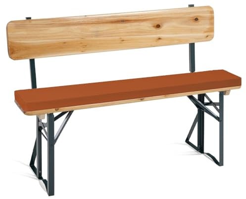 EXZFW Biertischgarnitur Auflagen, Bierbankauflagen für Sitzkissen Bierbank, UV-BestäNdig Wasserabweisend 220x25cm Bierbank Auflagen für Bierbank Festzeltgarnitur Auflage Bierbank,Orange 37,170X25X3CM