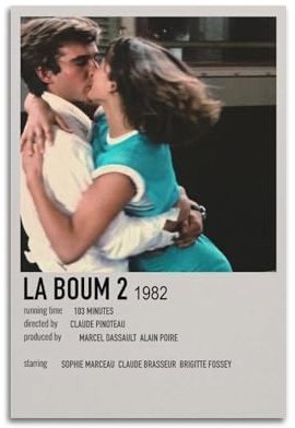 HURYEORHYH La Boum 2 Poster, Druck, Wandkunst, Vintage-Poster, dekoratives Gemälde, ästhetische Leinwand-Dekoration für Wohnzimmer, Schlafzimmer, 30 x 45 cm, ungerahmter Stil
