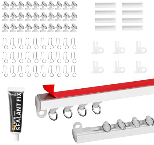3M Riel Cortina Techo Autoadhesivo, 9*33cm Rieles para Cortinas de Techo