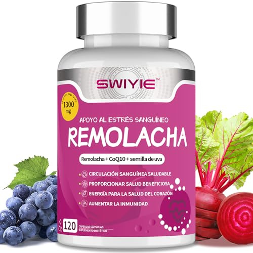 Swiyie Beet Root Komplex Kapseln – Rote-Bete-Extrakt mit Traubenkern & Coenzym Q10 | 1300 mg pro Portion | 120 Kapseln | Nahrungsergänzungsmittel