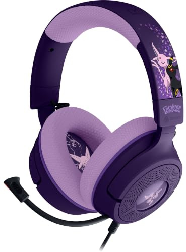 Razer Kraken V4 X Pokémon Espeon & Umbreon Edition - Kabelgebundenes USB Gaming-Headset - Triforce 40-mm-Treiber - Einziehbares Nierenmikrofon - Surround-Sound - Chroma RGB