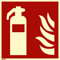 Feuerlöscher, Hart-PVC langnachleuchtend, 300 x 300 mm gemäß ASR A1.3 / ISO 7010 F001, Brandschutzzeichen Schild, 30 x 30 cm