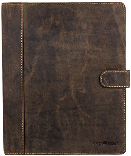 Greenburry Vintage Leder Schreibmappe A4 Konferenzmappe Aktenmappe Dokumenten Collegemappe Mappe BV-GB-5A-25