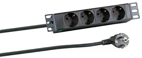 EFB-Elektronik 10 1HE Steckdosenleiste 4xCEE 7/3 Ohne Schalter, in Alu, sw