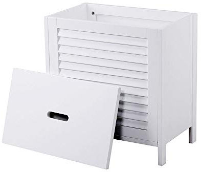House & Homestyle Wooden Laundry Basket, MDF, White, H 53cm x W 50cm x D 30cm