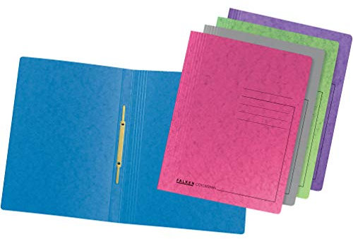 Original Falken 10er Pack Premium Schnellhefter Trendmix. Made in Germany. Aus extra starkem Colorspan-Karton farbig sortiert für DIN A4 kaufmännische Heftung Hefter ideal für Büro und Schule