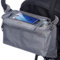 Kinderwagen Organizer XL mit Smartphone-Tasche (Handy-Halter) und Kinderwagen Clips. Grau. BTR