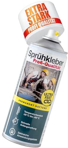 Everglue Sprühkleber in Profi-Qualität permanent haftend mit variablem Sprühkopf-Ventil Kontaktkleber für extra starke Verklebung (1x Sprühkleber mit variablem Sprühkopf)