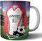 AK Giftshop Personalised Gift - Football Shirt - Mug -Tea Coffee Cup - Birthday - Christmas - Stocking Filler - Secret Santa - Any Team Colours (Southampton)