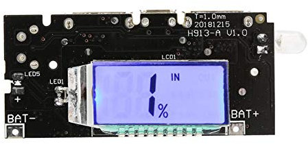 Power Bank Module, Dual USB 5V 1A 2.1A Power Bank Lithium Batery Charger DIY Module LCD Display composants électroniques assortis module de chargeur de batterie
